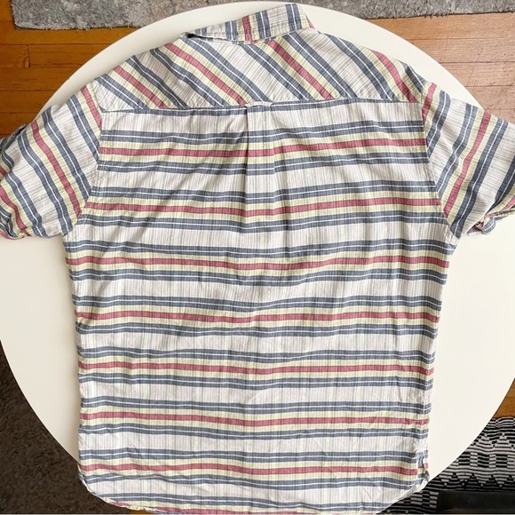 Burkman Bros Men’s Lightweight Cotton Stripe Short Sleeve Button Shirt Medium - Picture 7 of 7